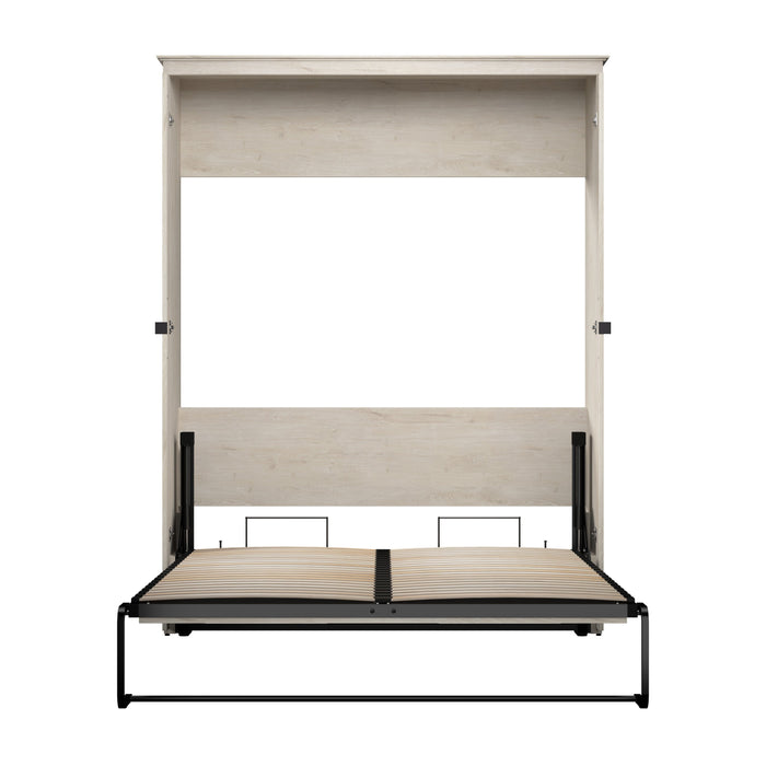 Bestar Key West 69W Queen Murphy Bed in Linen White Oak