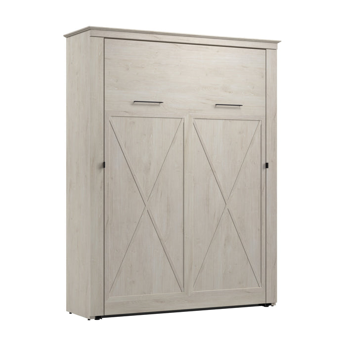 Bestar Key West 69W Queen Murphy Bed in Linen White Oak