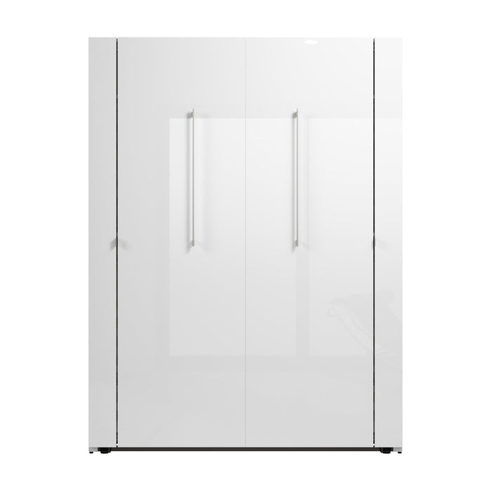 Bestar Avalon 61W High Gloss Full Murphy Bed in High Gloss White