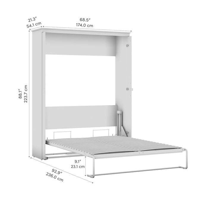 Bestar Key West 69W Queen Murphy Bed in Linen White Oak