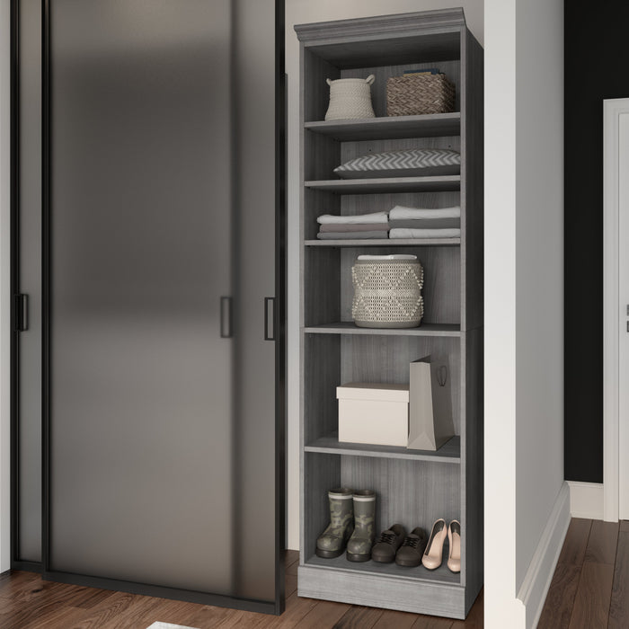 Bestar Versatile 25W Closet Organize in Platinum Gray