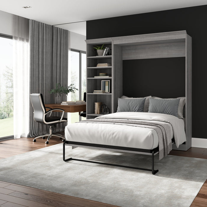 Versatile Full Murphy Wall Bed and 1 Storage Unit - Available in 3 Colors