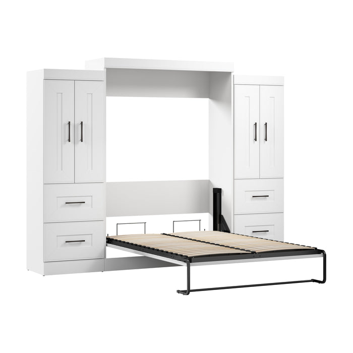 Bestar Edge Full Murphy Bed with Wardrobes (110W) in White