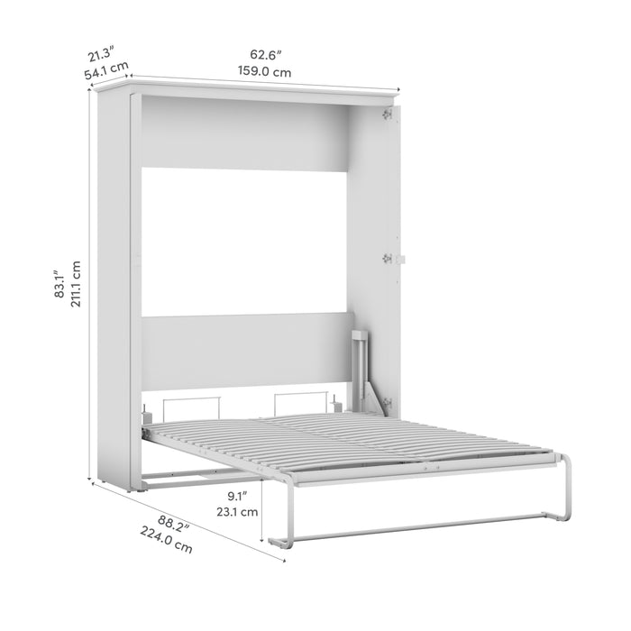 Bestar Key West 63W Full Murphy Bed in Pure White Oak