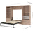 Bestar Cielo Full Murphy Bed with 2 Closet Organizers with Drawers (119W) in Rustic Brown & White