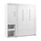 Bestar Avalon High Gloss Full Murphy Bed and Storage Cabinet with Pull-Out Shelf (81W) in High Gloss White