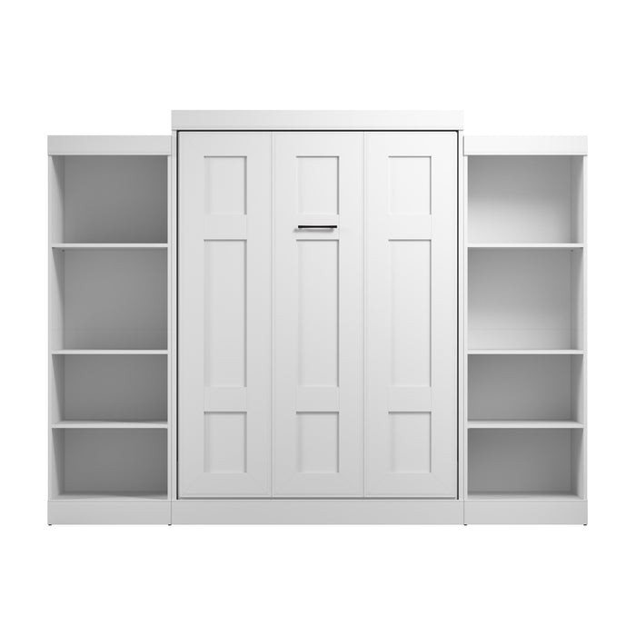 Bestar Edge Full Murphy Bed with Closet Organizers (110W) in White