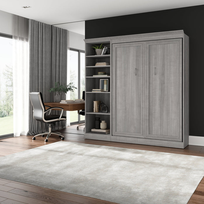 Versatile Full Murphy Wall Bed and 1 Storage Unit - Available in 3 Colors