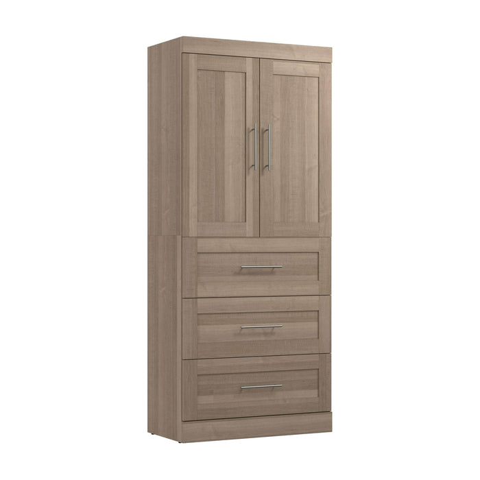 Bestar Armoire Ash Gray Pur 36W Wardrobe with 3 Drawers - Available in 5 Colors