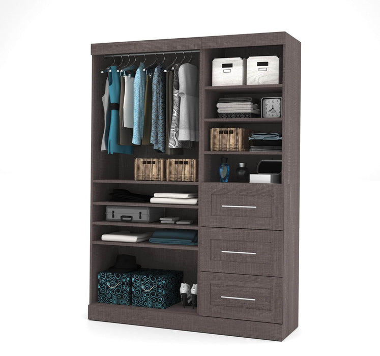 Bestar Closet Organizer Bark Gray Pur 61W Closet Organizer - Available in 3 Colors