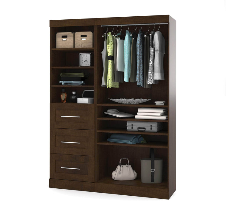 Bestar Closet Organizer Chocolate Pur 61W Closet Organizer - Available in 3 Colors