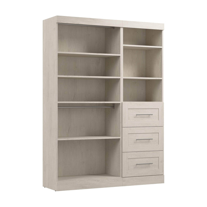 Bestar Closet Organizer Linen White Oak Pur 61W Closet Organizer - Available in 7 Colors