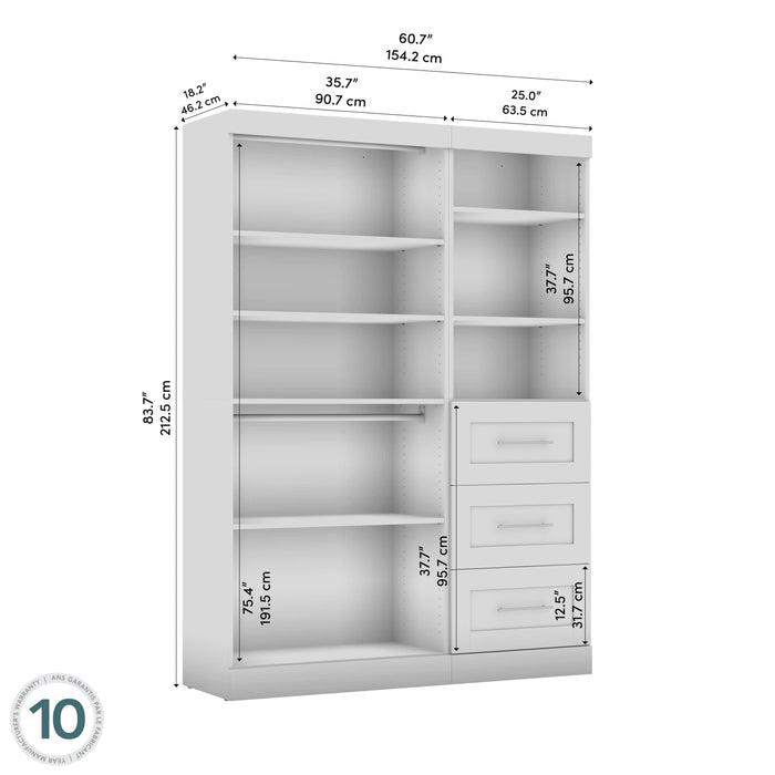 Bestar Closet Organizer Pur 61W Closet Organizer - Available in 7 Colors