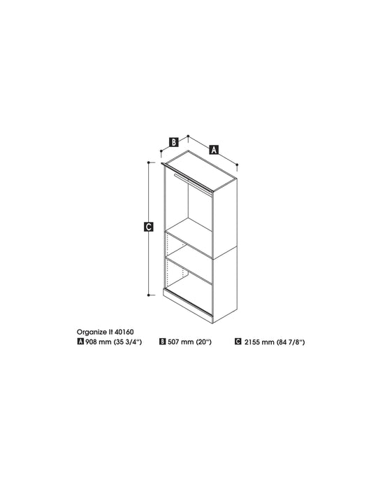 Bestar Closet Organizer Versatile 36” Closet Organizer - Available in 2 Colors