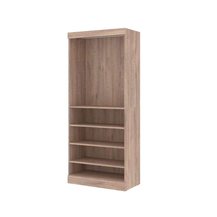 Bestar Closet Storage Rustic Brown Pur 36" Closet Organizer Storage Unit - Available in 4 Colors