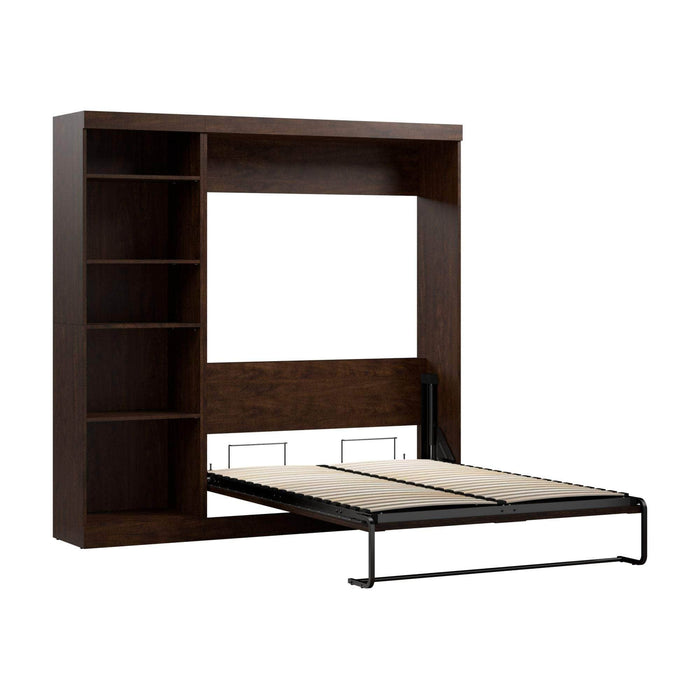 Bestar Murphy Wall Bed Chocolate Pur Full Murphy Full Bed with Storage Unit (84W) - Available in 3 Colors