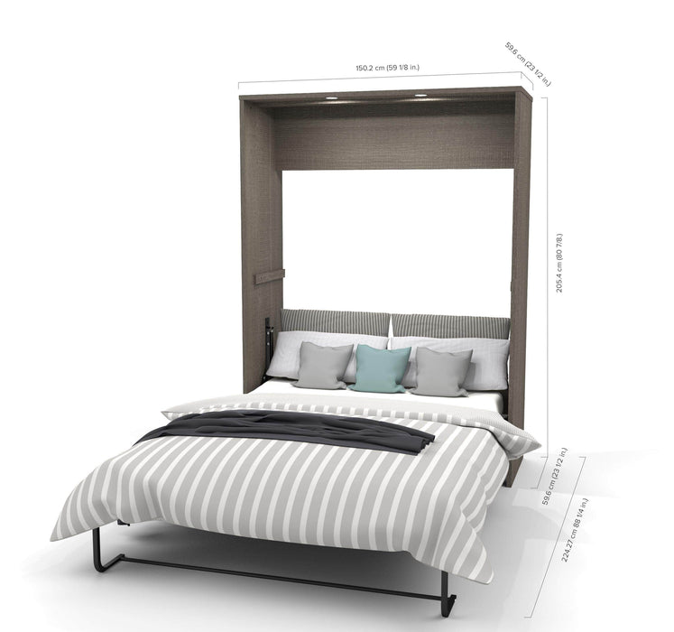 Cielo Full Murphy Wall Bed with 2 Closet Organizers with Drawers - Available in 2 Colors