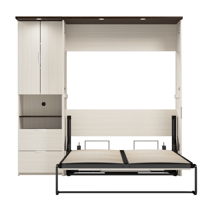 Bestar Murphy Wall Bed Lumina Full Murphy Wall Bed and 1 Storage Unit (82“) - Available in 2 Colors