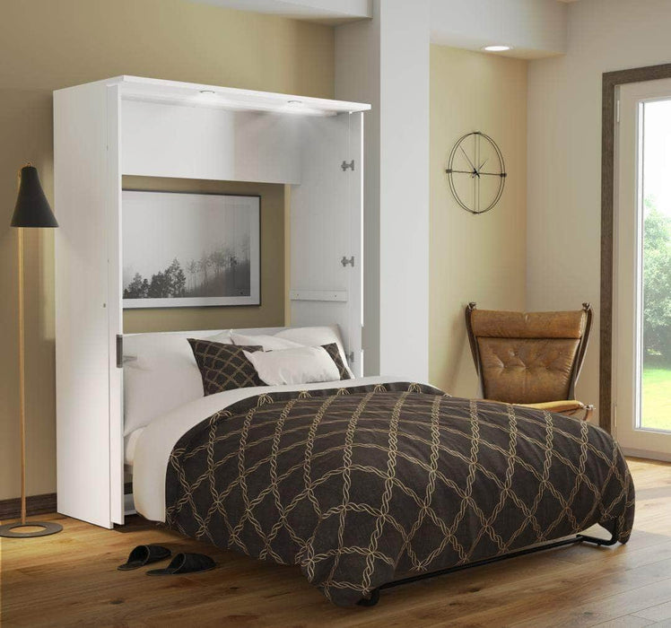 Bestar Murphy Wall Bed Lumina Full Size Wall Murphy Bed in White