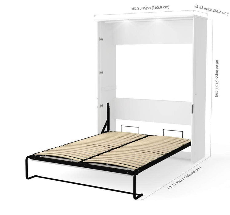 Bestar Murphy Wall Bed Lumina Queen Size Wall Murphy Bed - White