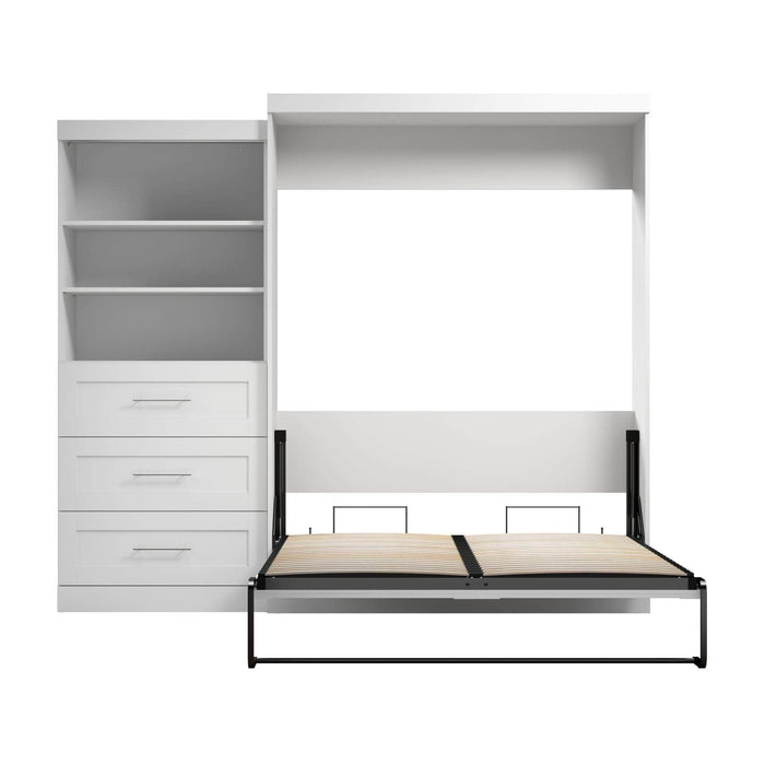 Bestar Murphy Wall Bed Pur 101" Queen Size Murphy Wall Bed with Storage Unit - Available in 3 Colors