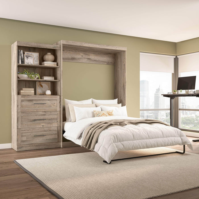 Bestar Murphy Wall Bed Pur 101" Queen Size Murphy Wall Bed with Storage Unit - Available in 7 Colors