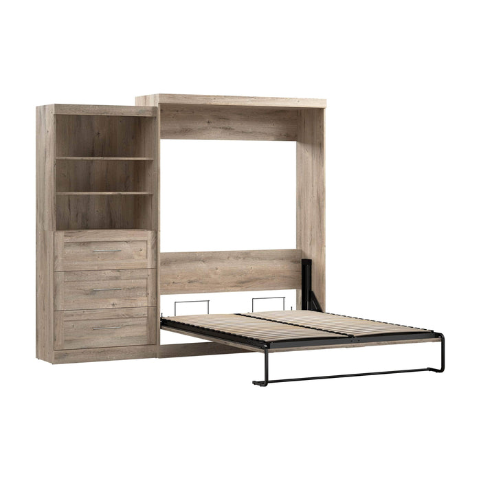 Bestar Murphy Wall Bed Pur 101" Queen Size Murphy Wall Bed with Storage Unit - Available in 7 Colors