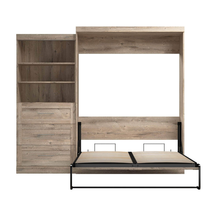 Bestar Murphy Wall Bed Pur 101" Queen Size Murphy Wall Bed with Storage Unit - Available in 7 Colors