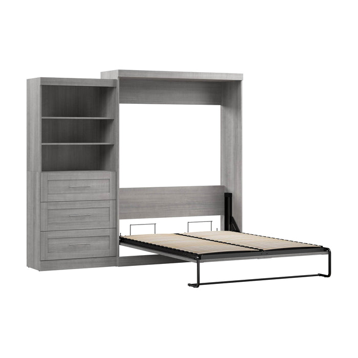 Bestar Murphy Wall Bed Pur 101" Queen Size Murphy Wall Bed with Storage Unit - Available in 7 Colors