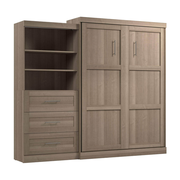 Bestar Murphy Wall Bed Pur 101" Queen Size Murphy Wall Bed with Storage Unit - Available in 7 Colors