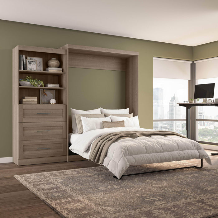 Bestar Murphy Wall Bed Pur 101" Queen Size Murphy Wall Bed with Storage Unit - Available in 7 Colors