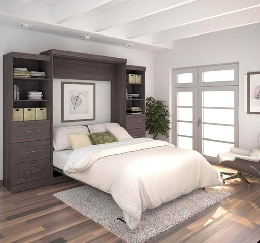 Bestar Murphy Wall Bed Pur 115" Queen Size Murphy Wall Bed with 2 Storage Units - Available in 3 Colors