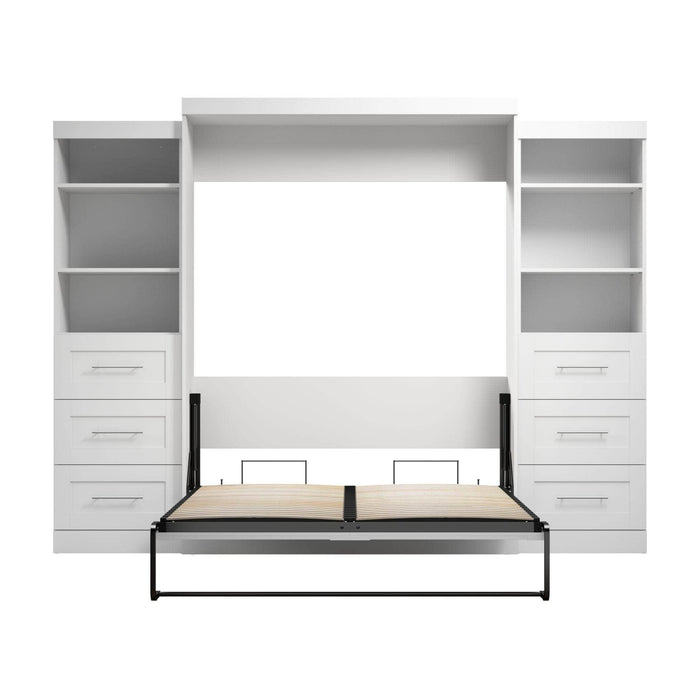 Bestar Murphy Wall Bed Pur 115" Queen Size Murphy Wall Bed with 2 Storage Units - Available in 3 Colors