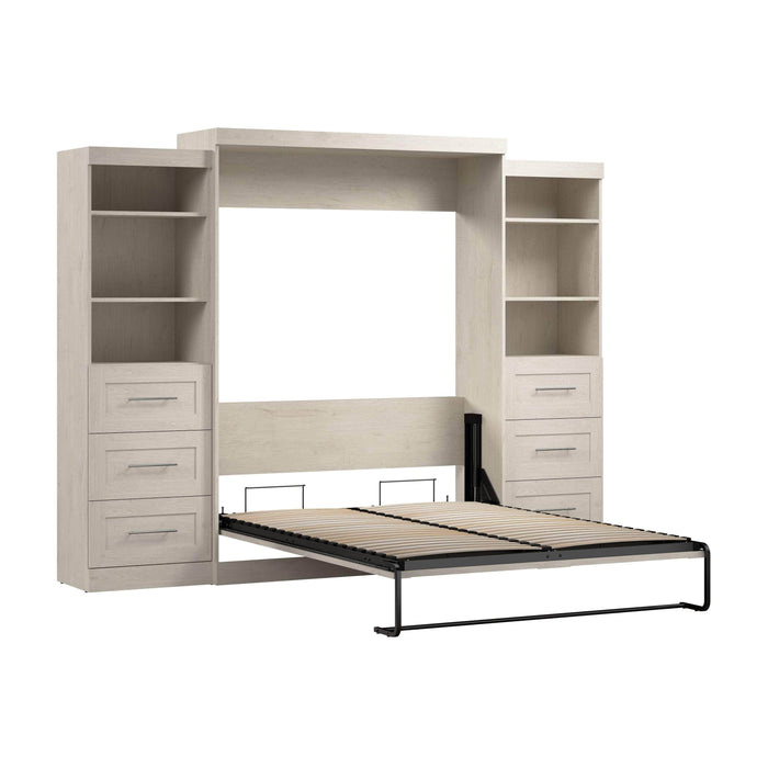 Bestar Murphy Wall Bed Pur 115" Queen Size Murphy Wall Bed with 2 Storage Units - Available in 7 Colors