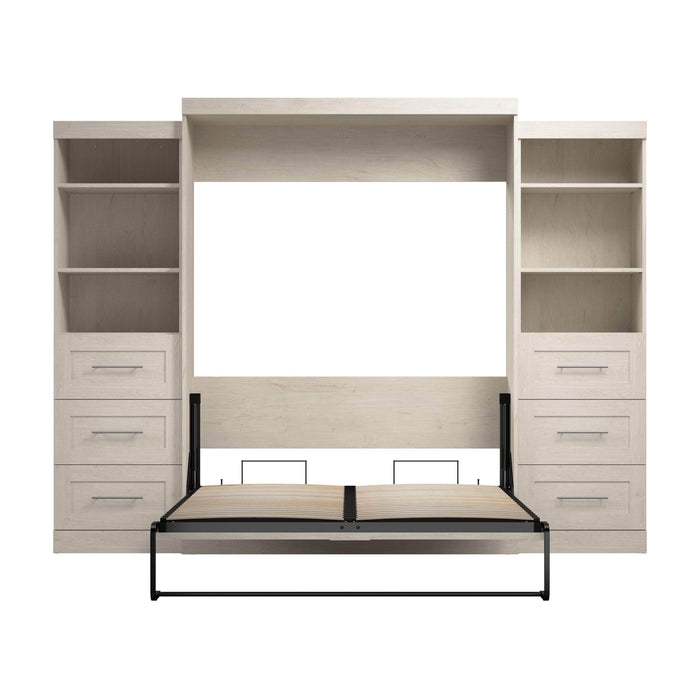 Bestar Murphy Wall Bed Pur 115" Queen Size Murphy Wall Bed with 2 Storage Units - Available in 7 Colors