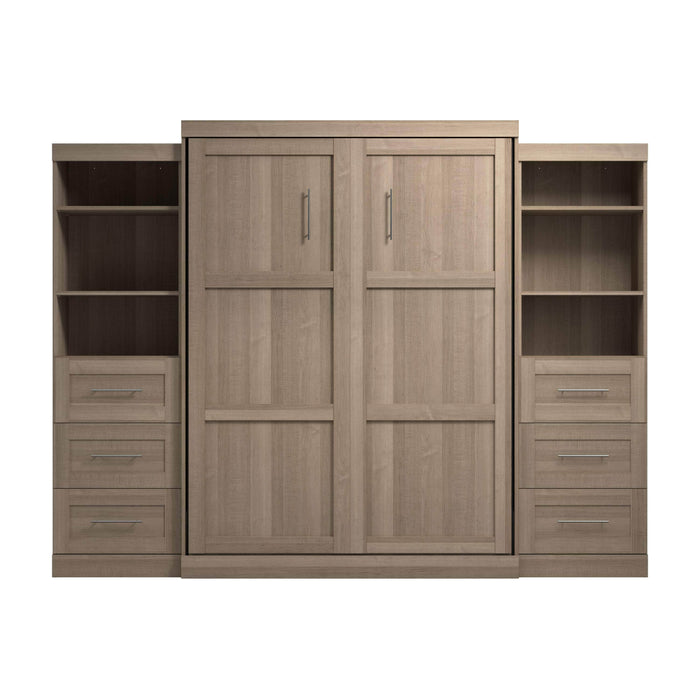 Bestar Murphy Wall Bed Pur 115" Queen Size Murphy Wall Bed with 2 Storage Units - Available in 7 Colors