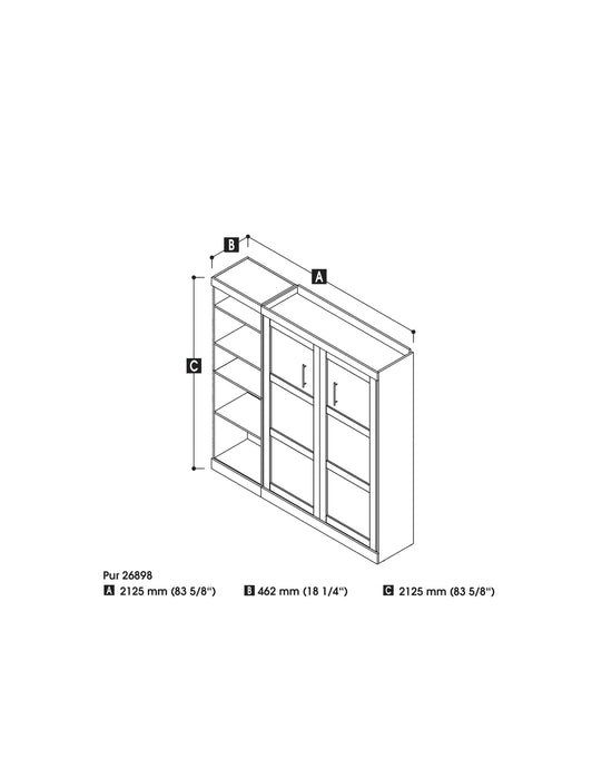 Bestar Murphy Wall Bed Pur Full Murphy Full Bed with Storage Unit (84W) - Available in 3 Colors