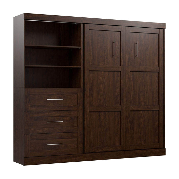 Bestar Murphy Wall Bed Pur Full Murphy Wall Bed and Storage Unit with Drawers (95W) - Available in 2 Colors