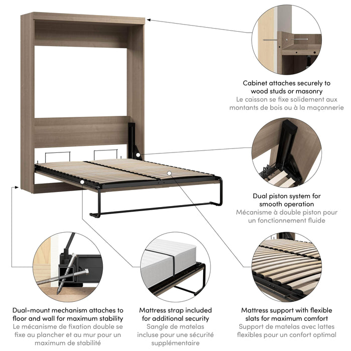 Bestar Murphy Wall Bed Pur Full Size Murphy Wall Bed - Available in 7 Colors