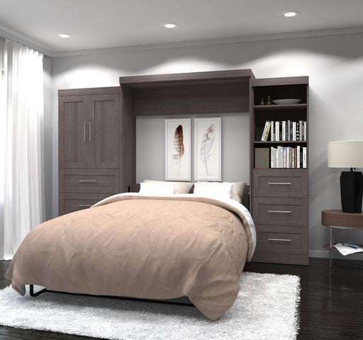 Bestar Murphy Wall Bed Pur Queen Murphy Wall Bed and 2 Multifunctional Storage Units with Drawers (126W) - Available in 2 Colors