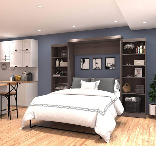 Bestar Murphy Wall Bed Pur Queen Murphy Wall Bed and 2 Storage Units (115W) - Available in 3 Colors