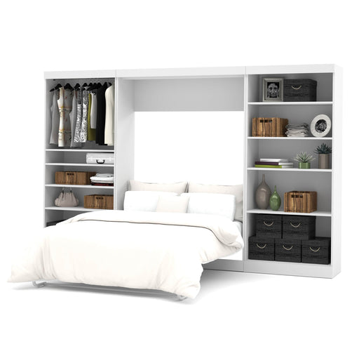 Bestar Murphy Wall Bed White Pur Full Murphy Wall Bed and 2 Storage Units (131”) - Available in 2 Colors