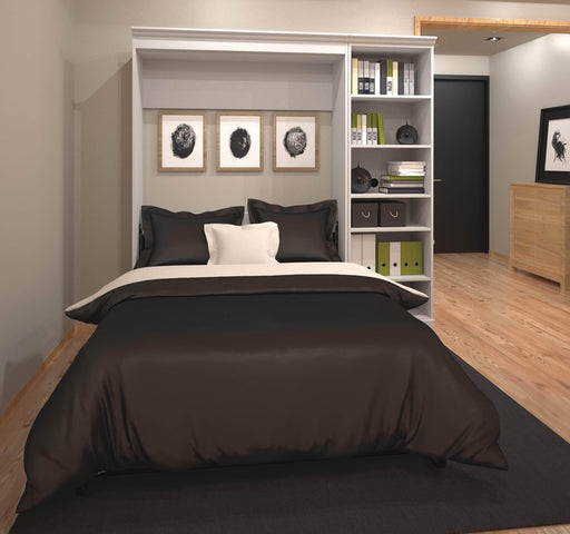 Bestar Murphy Wall Bed White Versatile Full Murphy Wall Bed and 1 Storage Unit (84”) - White