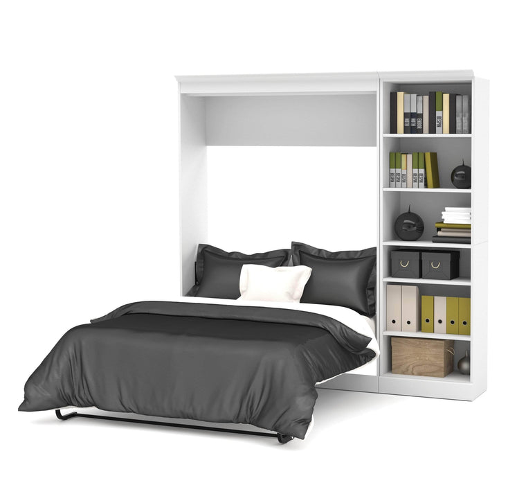 Bestar Murphy Wall Bed White Versatile Full Murphy Wall Bed and 1 Storage Unit (84”) - White