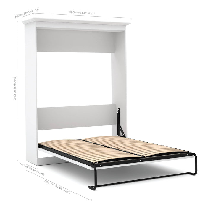 Bestar Murphy Wall Bed White Versatile Full Murphy Wall Bed and 1 Storage Unit (84”) - White