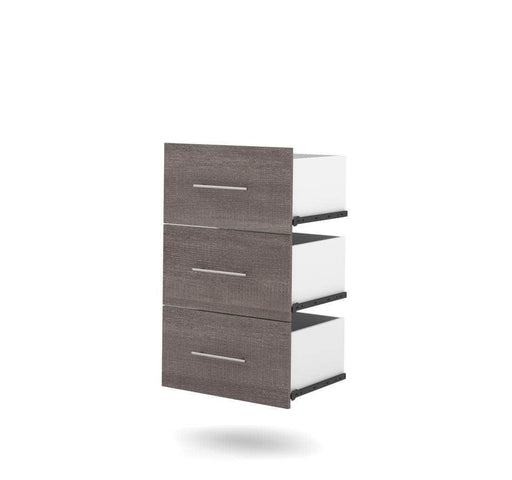 Bestar Storage Drawers Bark Gray Nebula 3 Drawer Set for 25" Storage Unit - Available in 3 Colors