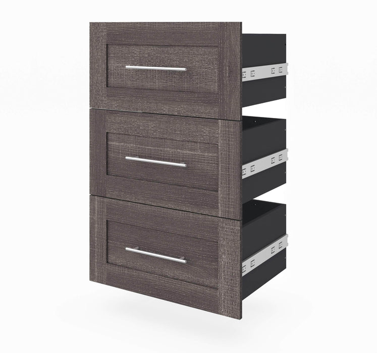 Bestar Storage Drawers Bark Gray Pur 3 Drawer Set for Pur 25W Storage Unit - Available in 3 Colors