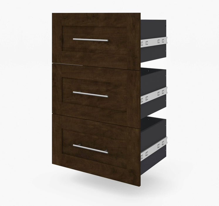 Bestar Storage Drawers Chocolate Pur 3 Drawer Set for Pur 25W Storage Unit - Available in 3 Colors
