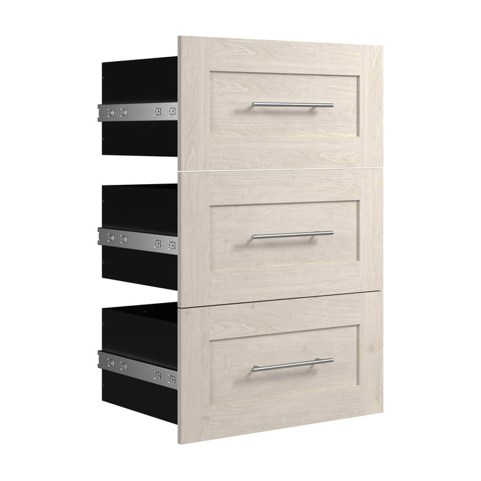 Bestar Storage Drawers Linen White Oak Pur 3 Drawer Set for Pur 25W Storage Unit - Available in 7 Colors