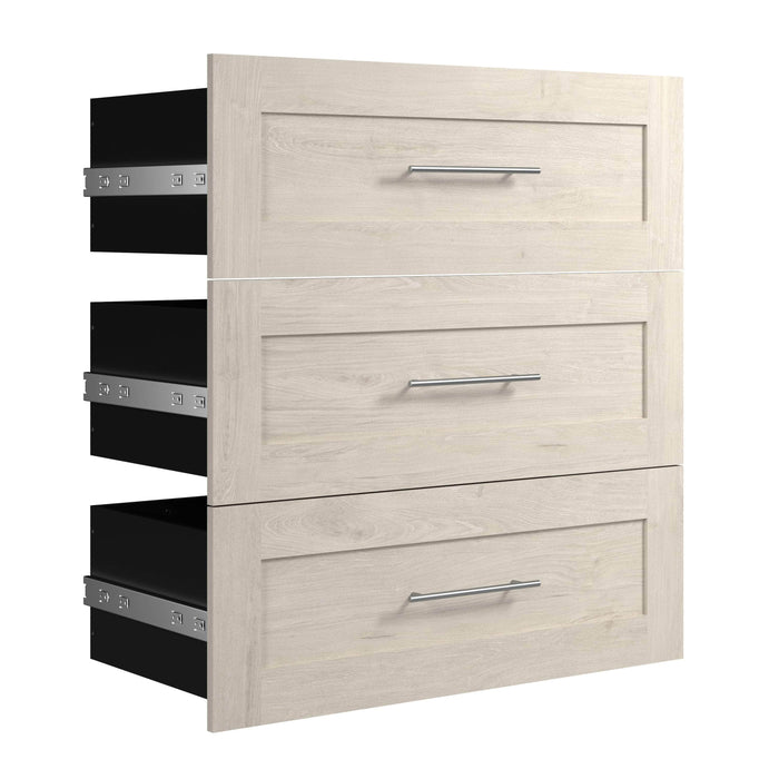 Bestar Storage Drawers Linen White Oak Pur 3-Drawer Set for Pur 36W Closet Organizer - Available in 7 Colors